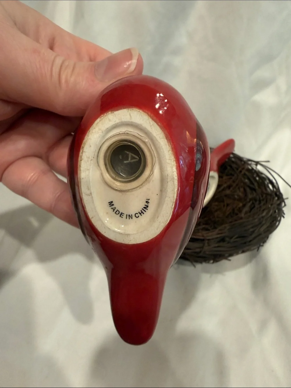 Decorative Red Cardinal Bird Salt & Pepper in a nest Figurines - Set of 2